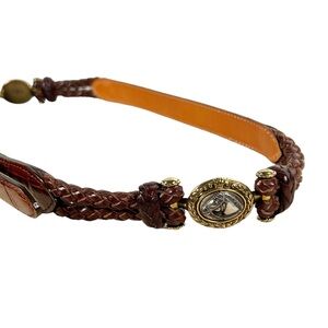 Brighton Y2K Horse Equestrian brown Leather Belt vintage western concho